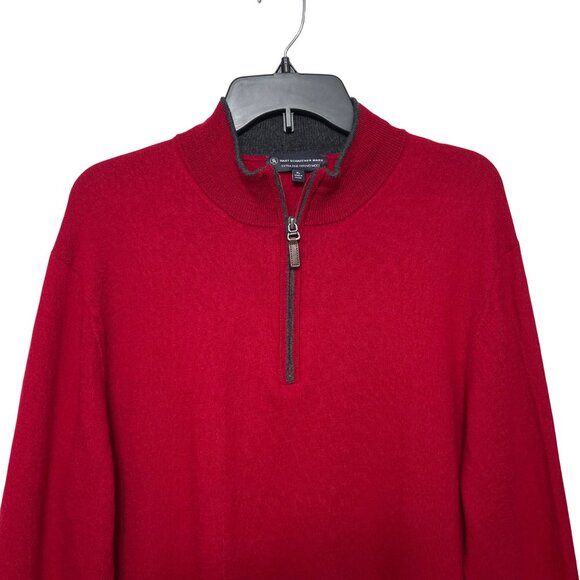Hart Schaffner Marx Quarter Zip Extra Fine Merino Wool Sweater in Red XL - Picture 3 of 8